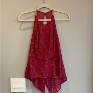 BCBG Red Lace Tank/Blouse